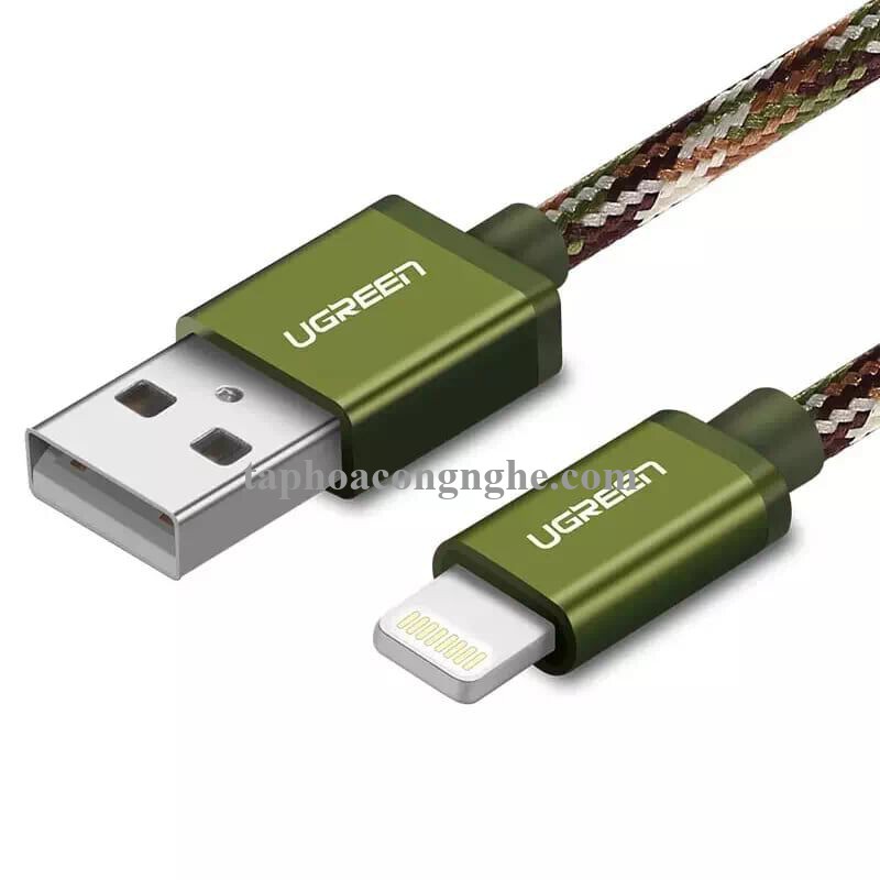 Ugreen 40875 0.5M màu Xanh Cáp Lightning sạc + truyền dữ liệu cho iPhone US199 30040875